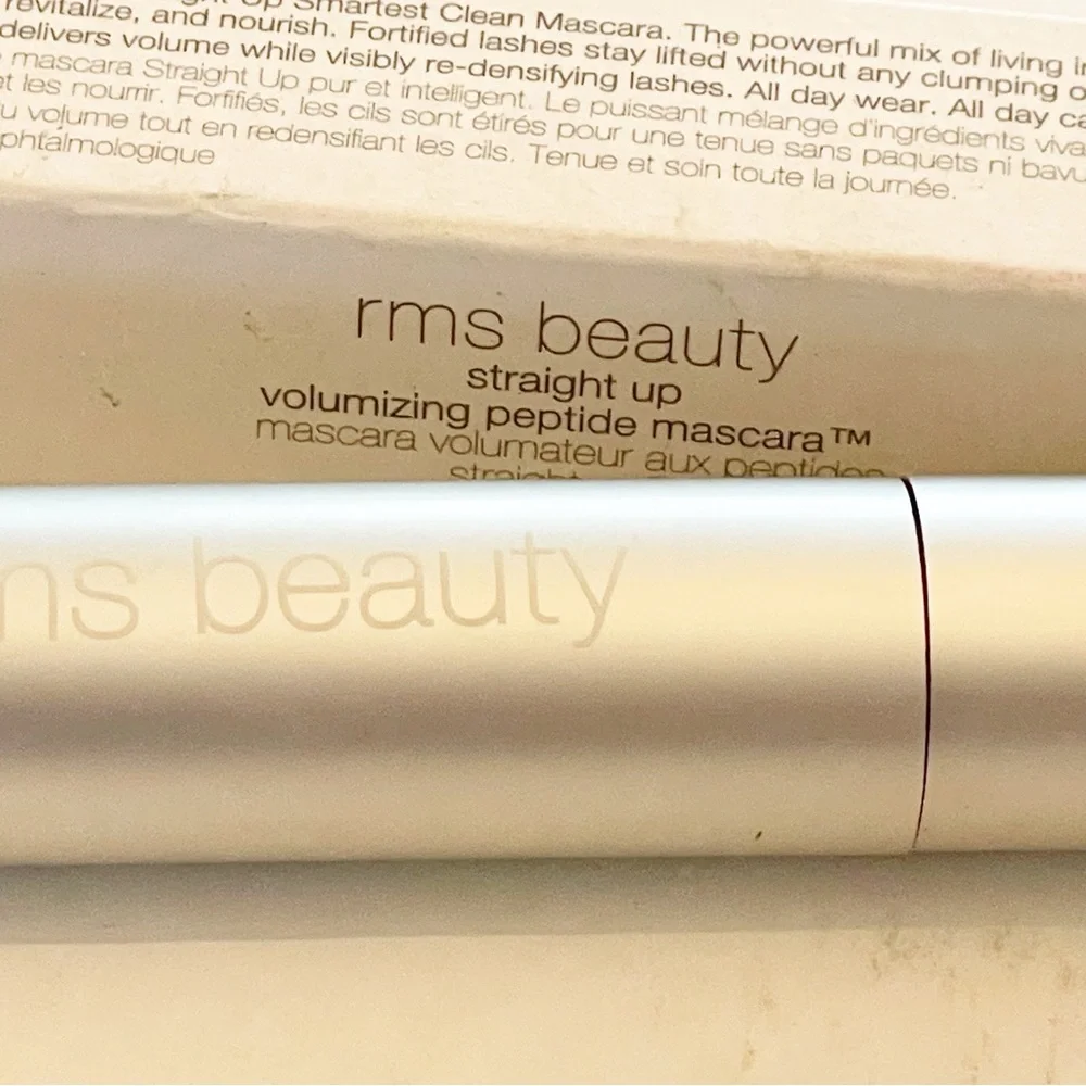 RMS Beauty‎ Straight Up Volumizing Peptide Black Mascara 0.15 oz NEW Face Makeup